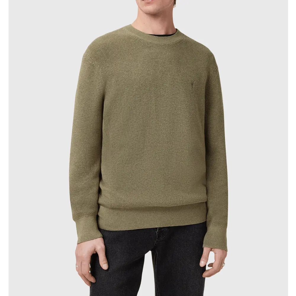 AllSaints Aspen Waffle Texture Crew Neck Jumper
